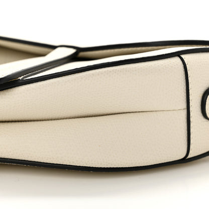 Christian Dior Grained Calfskin Saddle Bag White 10 of 11
