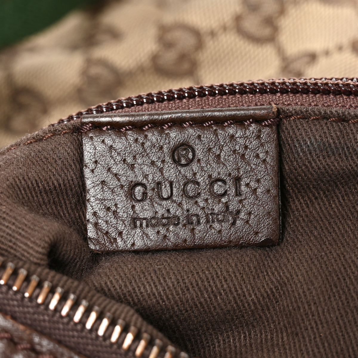 Monogram Web Medium Half Moon Hobo Dark Brown