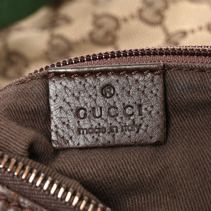 Gucci Monogram Web Medium Half Moon Hobo Dark Brown 6 of 10