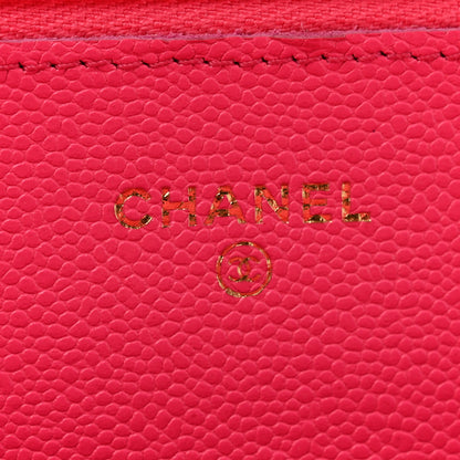 Chanel Caviar Quilted Wallet on Chain WOC Fuchsia 6 of 14