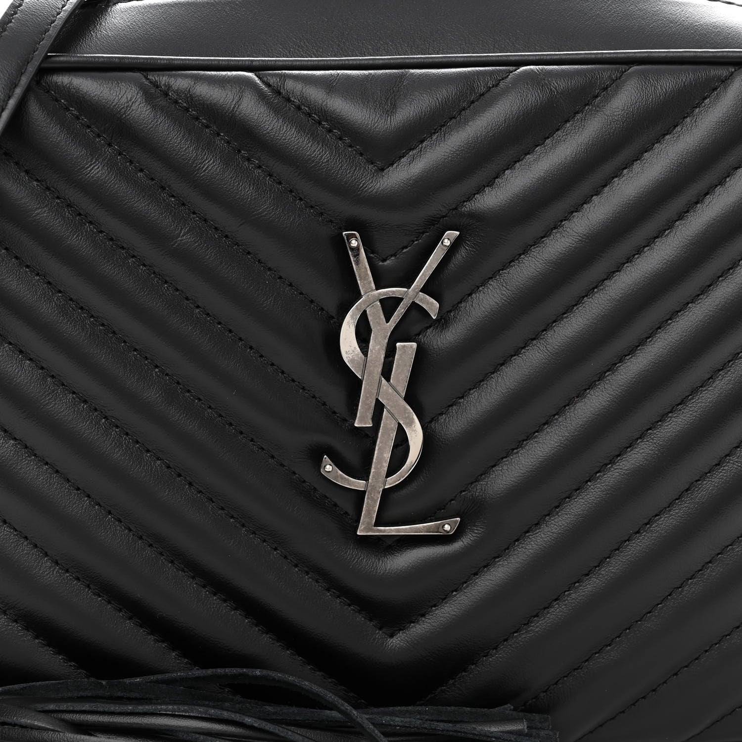 Saint Laurent Calfskin Matelasse Monogram Lou Camera Bag Black 7 of 9