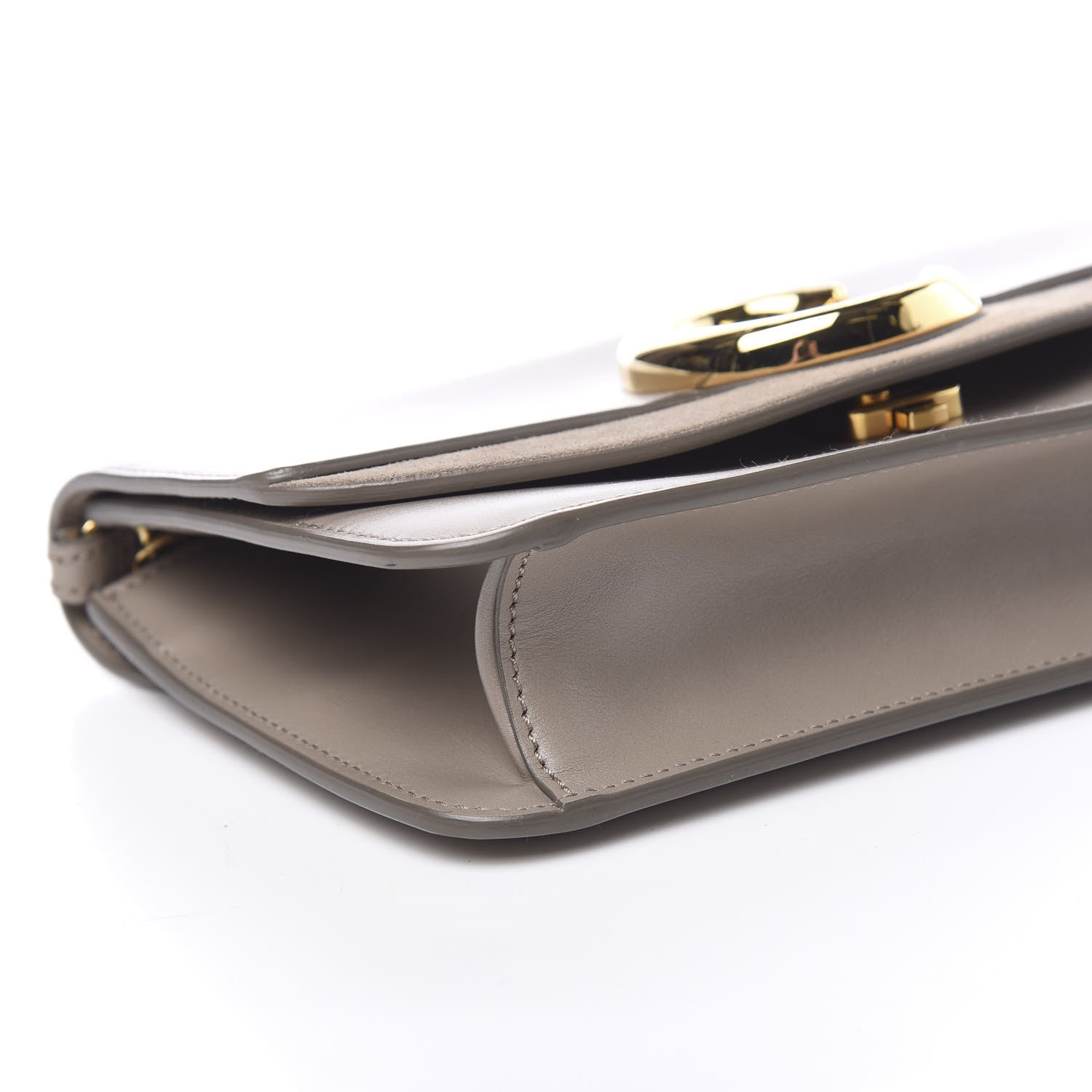 Chloe Calfskin Suede C Clutch With Chain Motty Grey 5 of 9