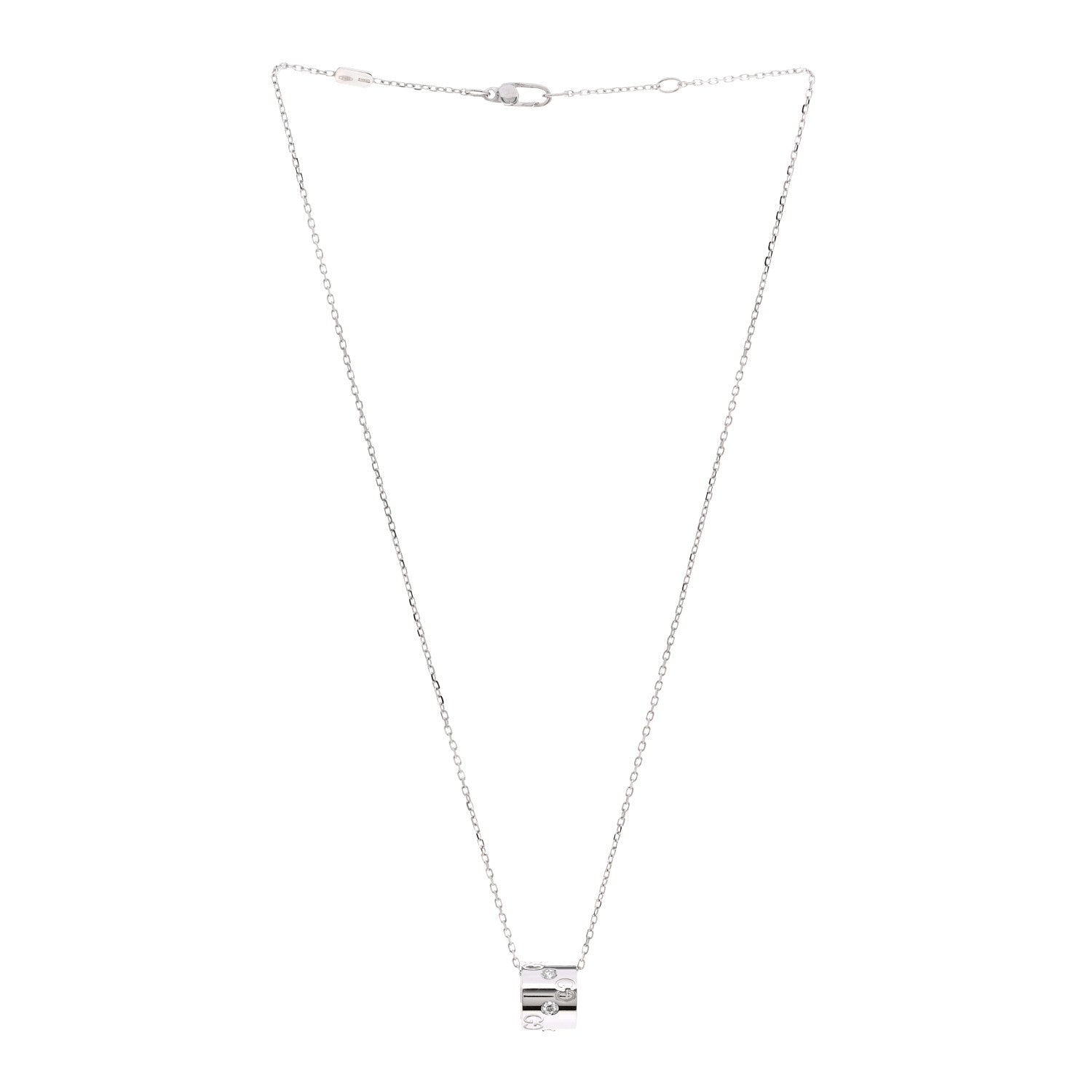 Gucci 18K White Gold Diamond Icon Twirl Pendant Necklace 3 of 4