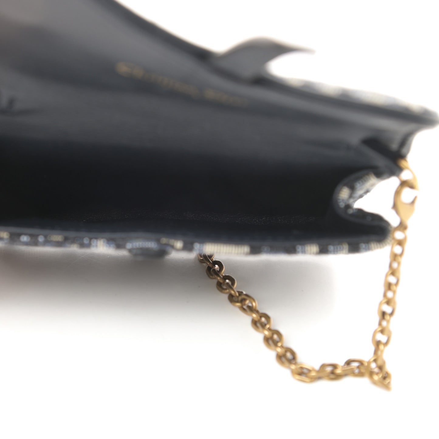 Oblique Nano Saddle Chain Pouch Blue