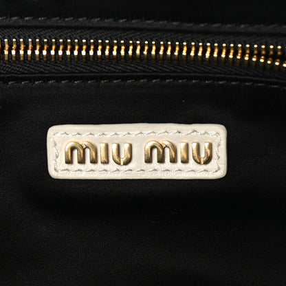 Miu Miu Nappa Matelasse Large Arcadie Top Handle Bag White 6 of 9