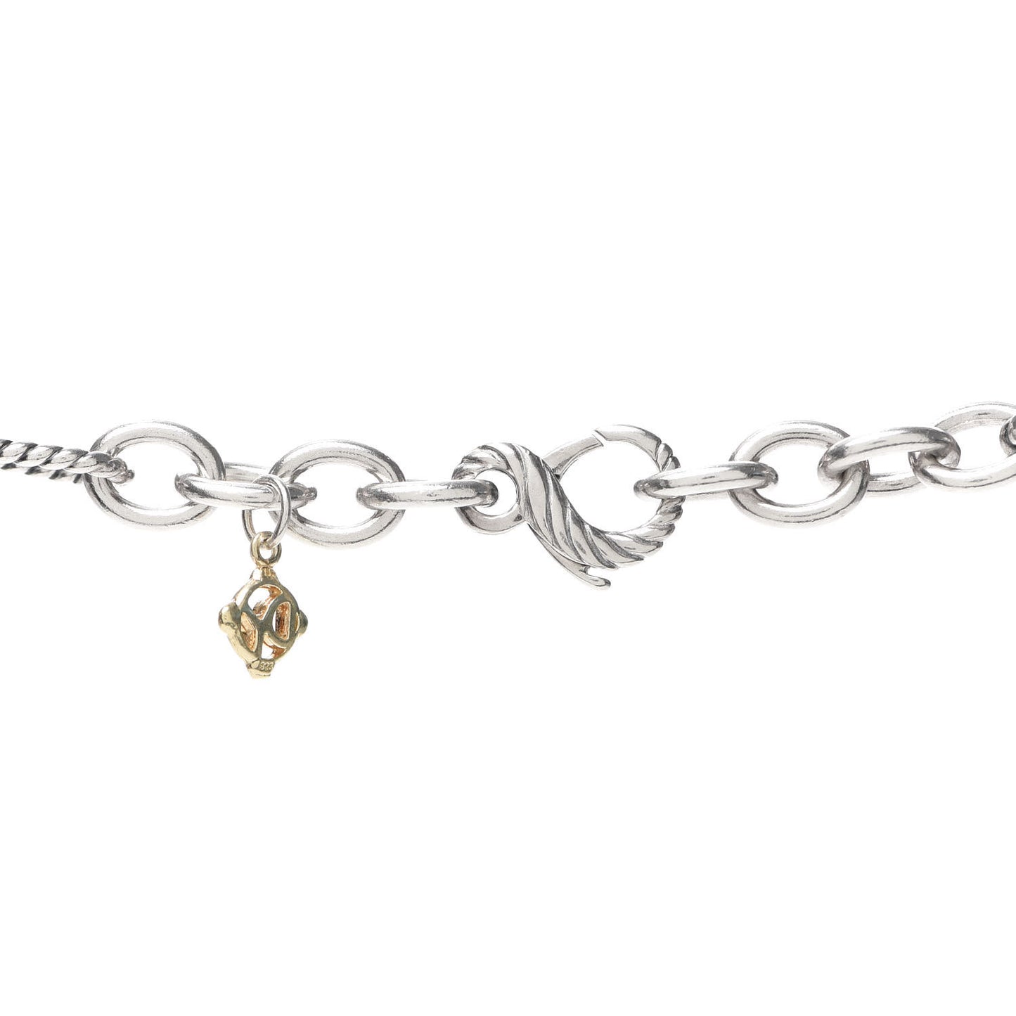 Sterling Silver 18K Yellow Gold Figaro Chain Link Necklace