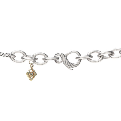 David Yurman Sterling Silver 18K Yellow Gold Figaro Chain Link Necklace 4 of 5