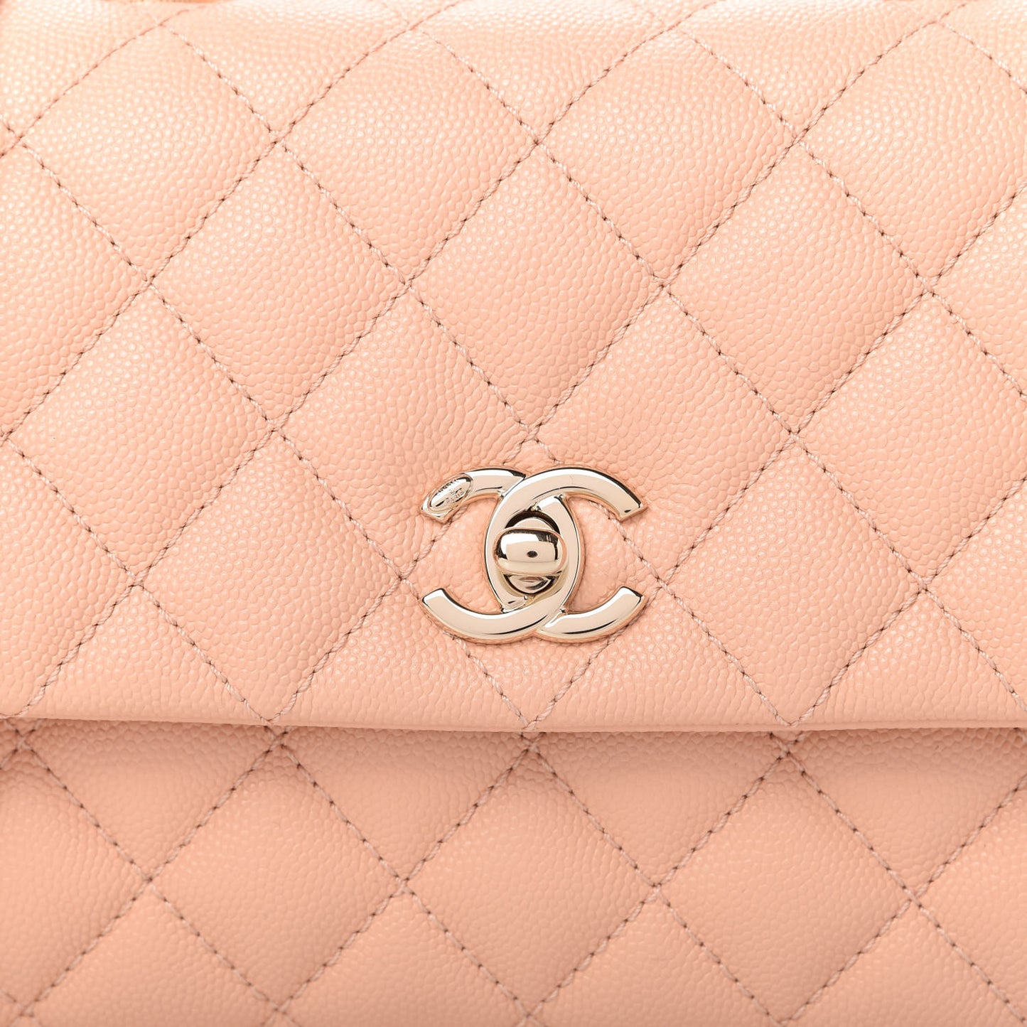 Caviar Quilted Mini Coco Handle Flap Light Pink