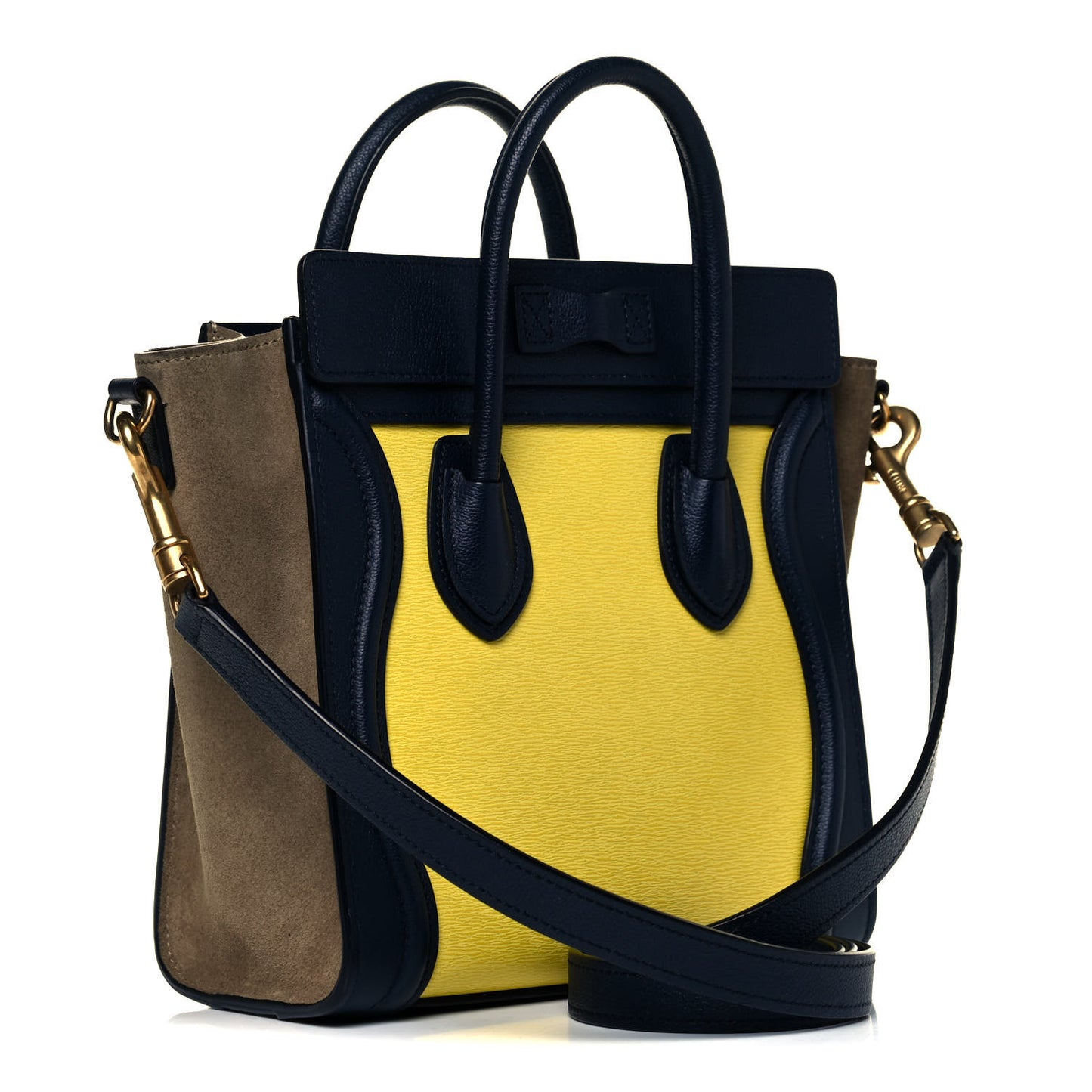 Leige Calfskin Suede Tri-color Nano Luggage Multicolor