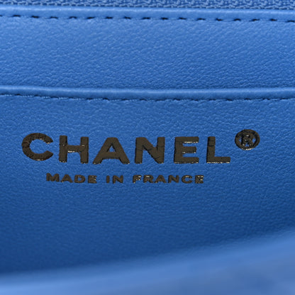 Chanel Lambskin Quilted Mini Top Handle Rectangular Flap Blue 6 of 11