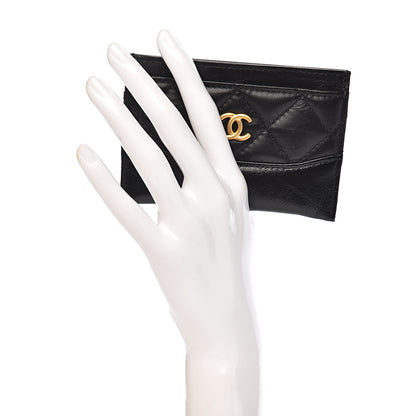 Chanel Aged Calfskin Quilted Gabrielle Card Holder Black 2 of 9