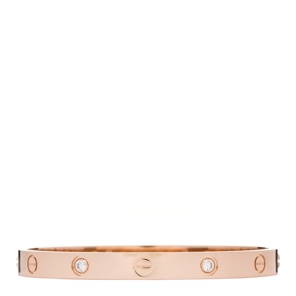 18K Pink Gold 4 Diamond LOVE Bracelet 17