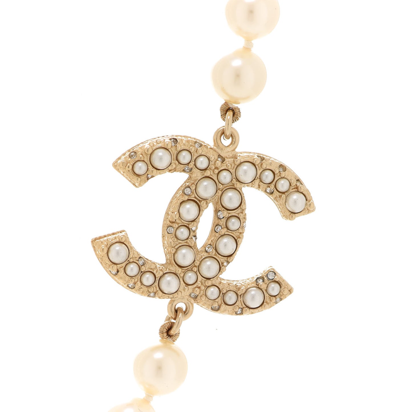 Pearl CC 100th Anniversary Necklace Light Gold