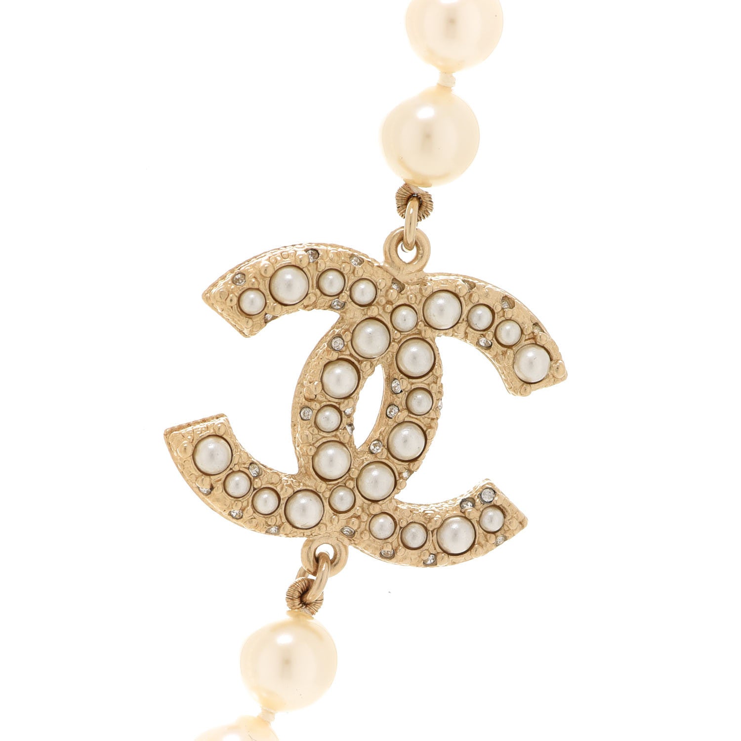 Chanel Pearl CC 100th Anniversary Necklace Light Gold 4 of 7