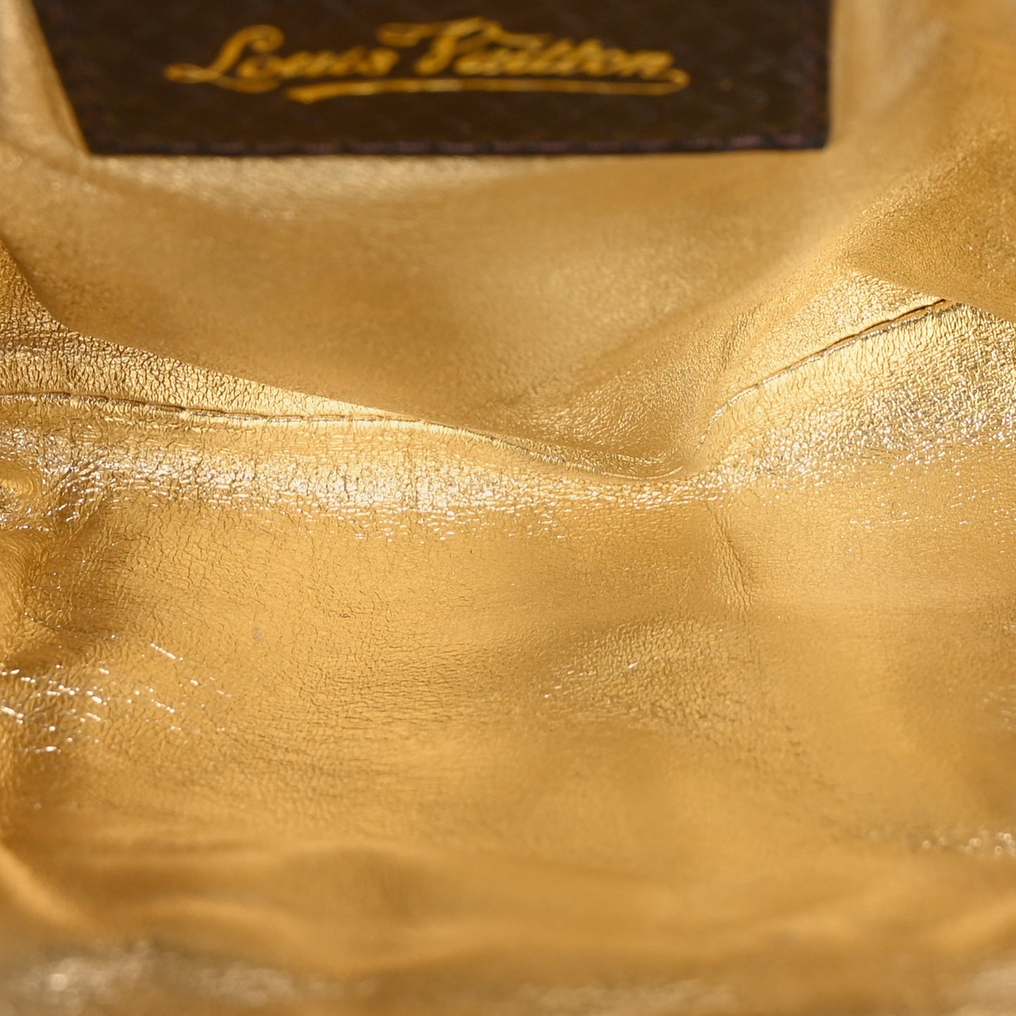 Satin Monogram Aumoniere Clutch Brown