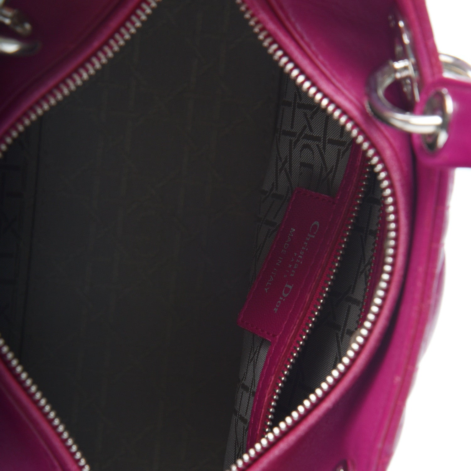 Christian Dior Lambskin Cannage Medium Lady Dior Fuchsia 4 of 11
