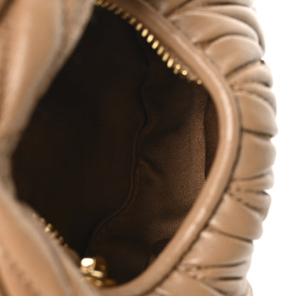 Miu Miu Nappa Matelasse Micro Wander Hobo Caramel 5 of 10