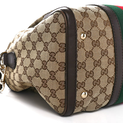 Gucci Monogram Vintage Web Medium Boston Dark Brown 9 of 10
