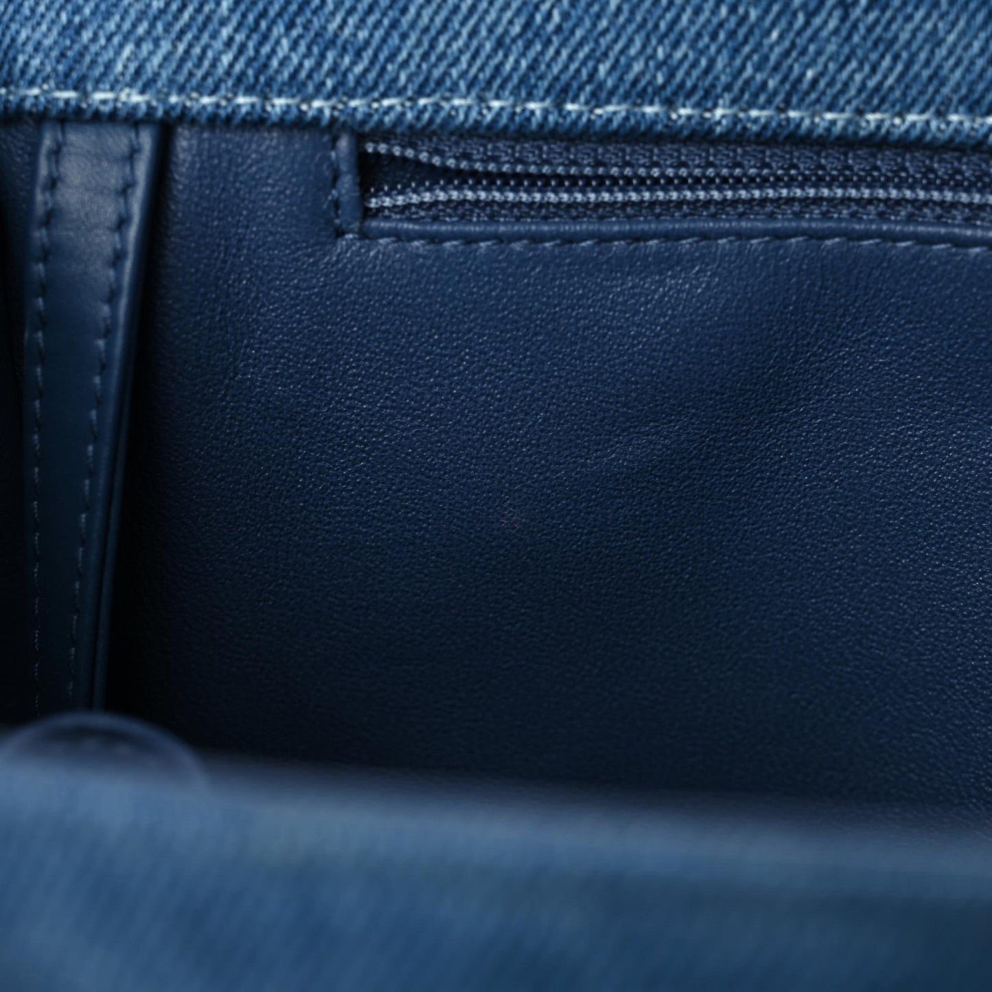 Denim Quilted Large Boy Flap Blue