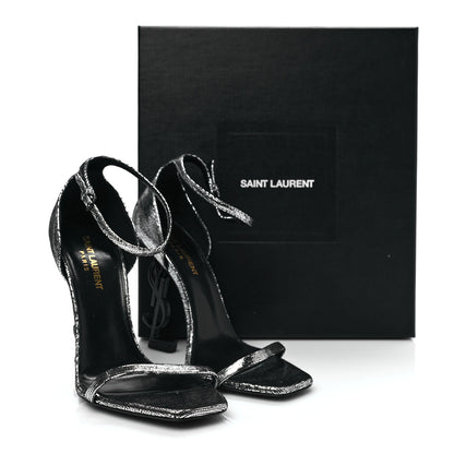 Saint Laurent Metallic Calfskin Opyum 110 Sandals 38.5 Argento 8 of 8