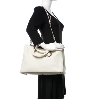 Christian Dior Smooth Calfskin Large Diorissimo Tote White 3 of 19