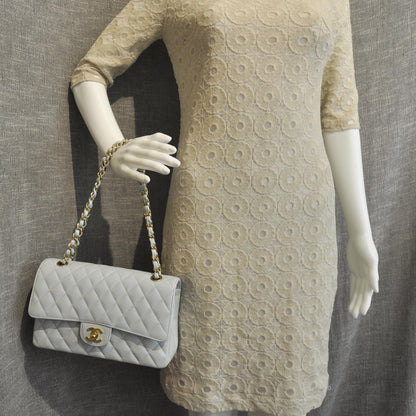 Chanel Caviar Medium Double Flap Light Blue 3 of 12