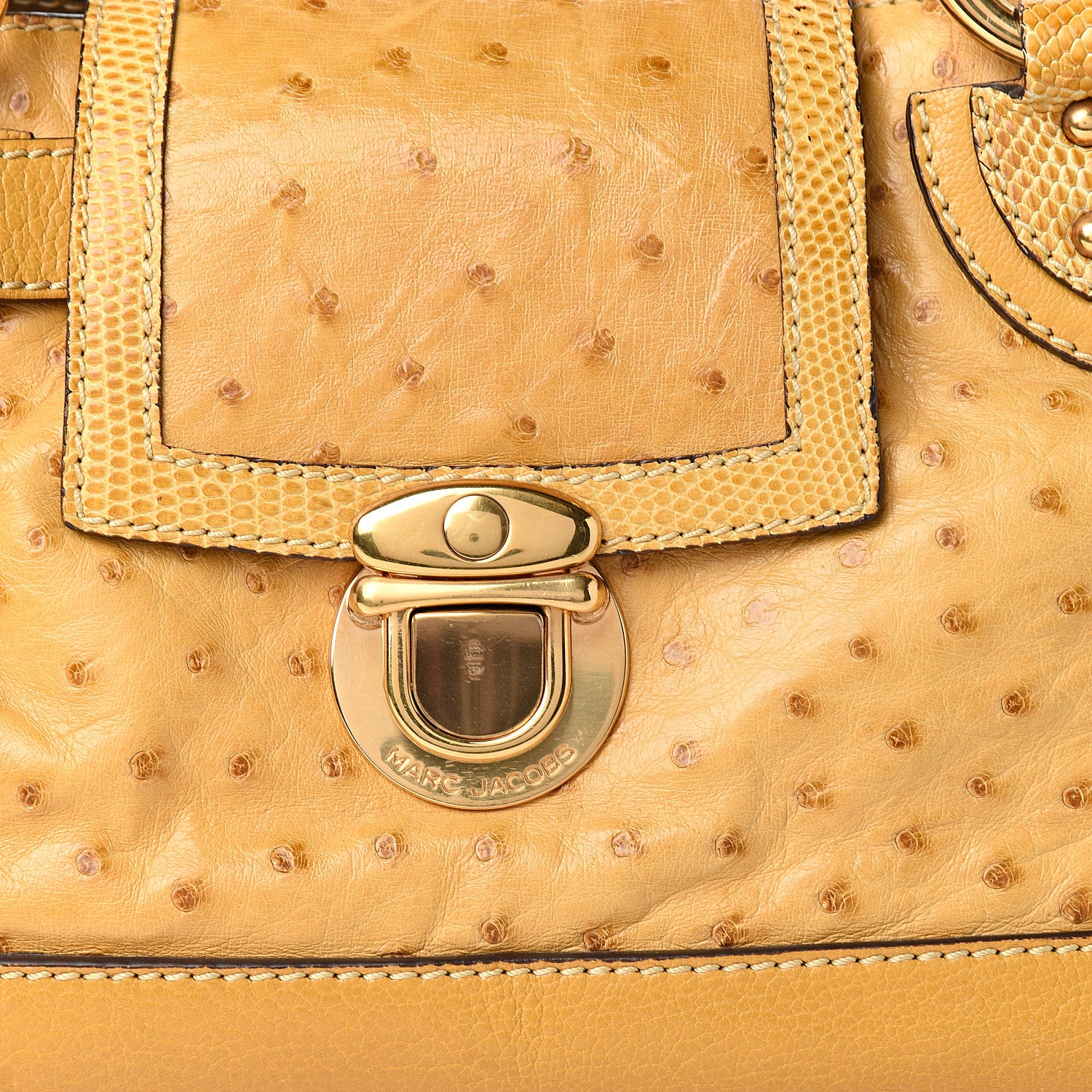 Marc Jacobs Ostrich Guinevere Satchel Yellow 10 of 10