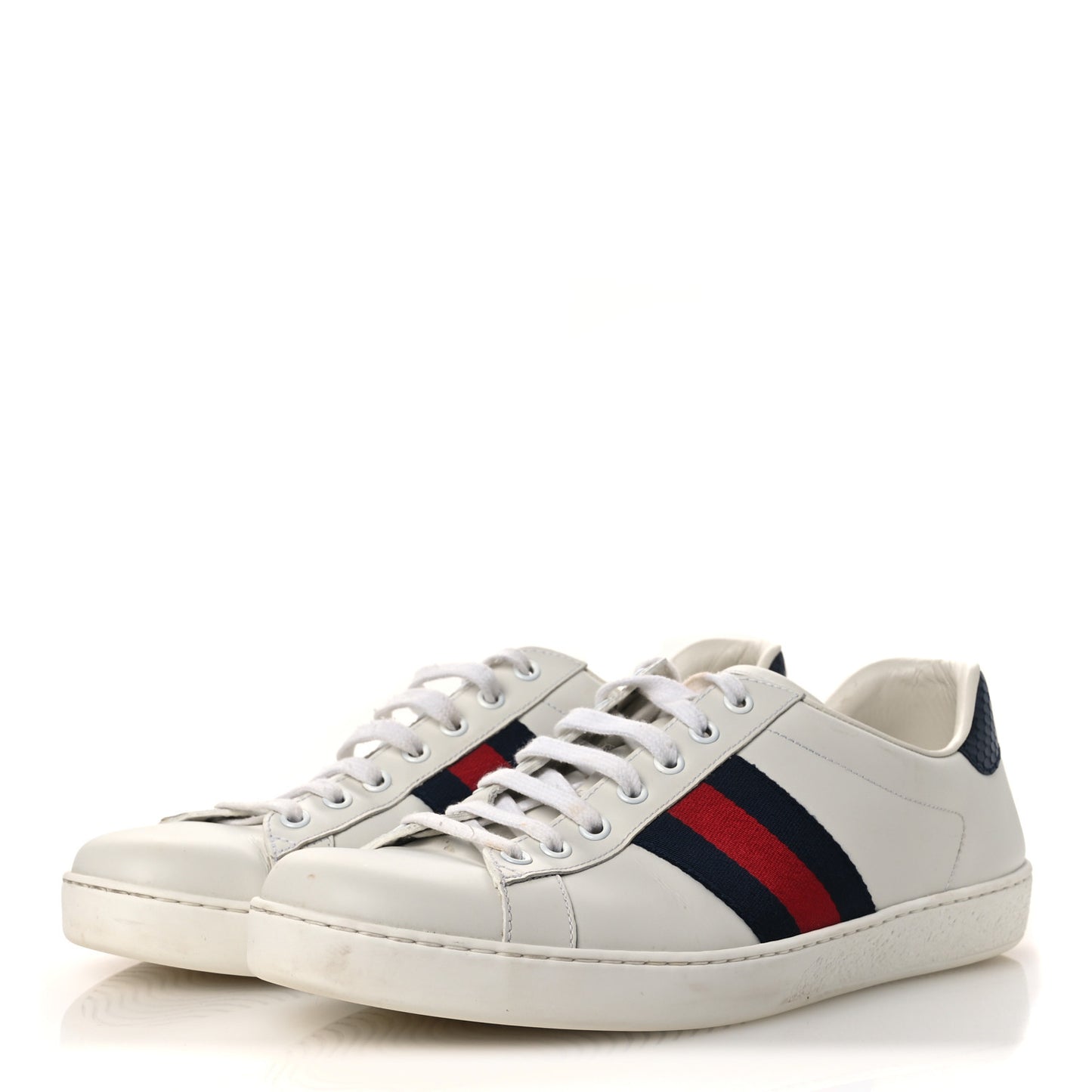 Calfskin Ayers Web Mens Ace Sneakers 10.5 White Blue