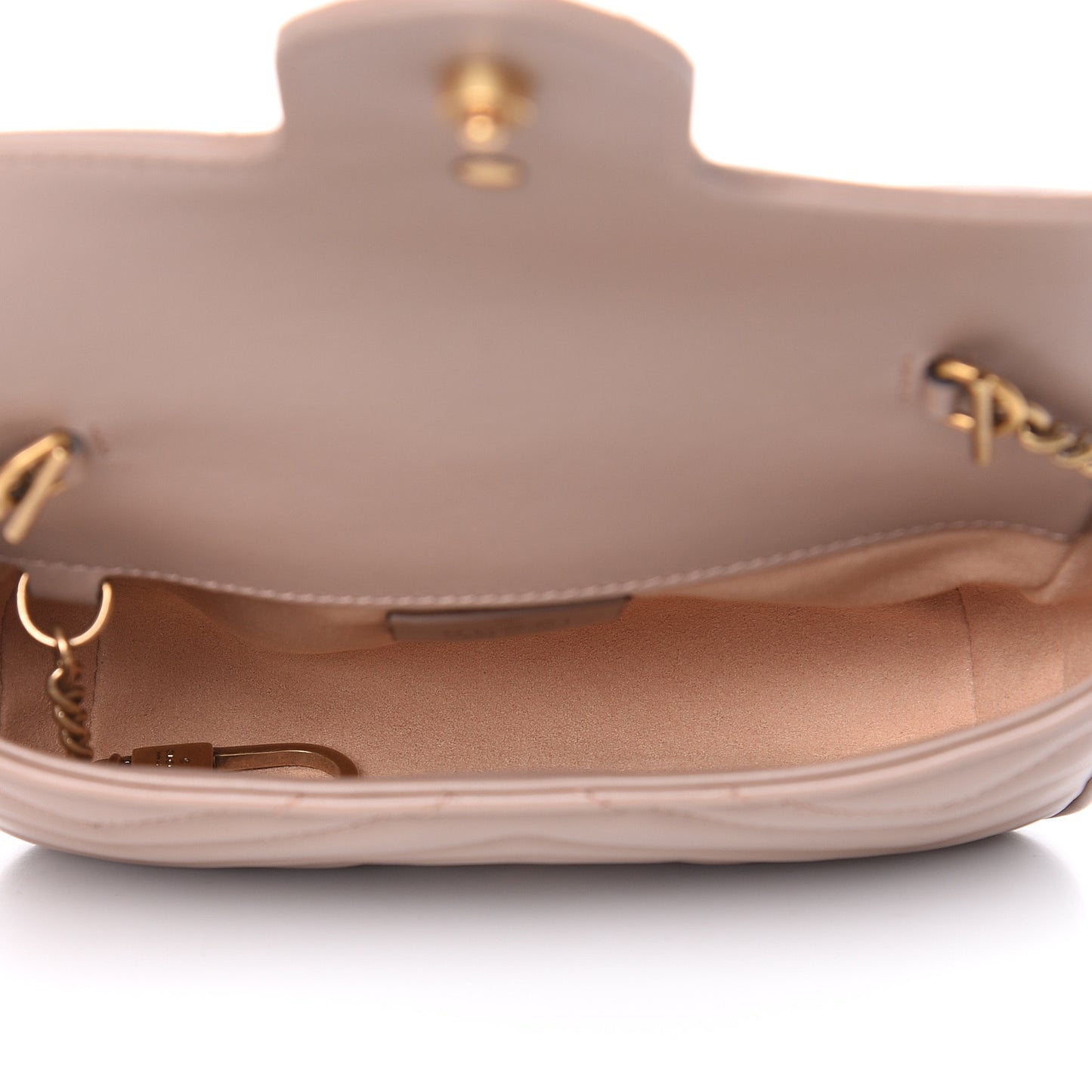 Calfskin Matelasse Super Mini GG Marmont Shoulder Bag Porcelain Rose