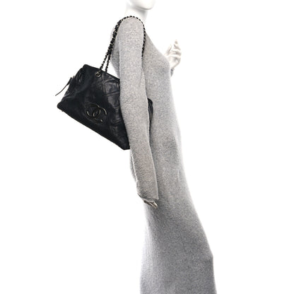 Chanel Calfskin Large Diamond Stitch Tote Black 2 of 10