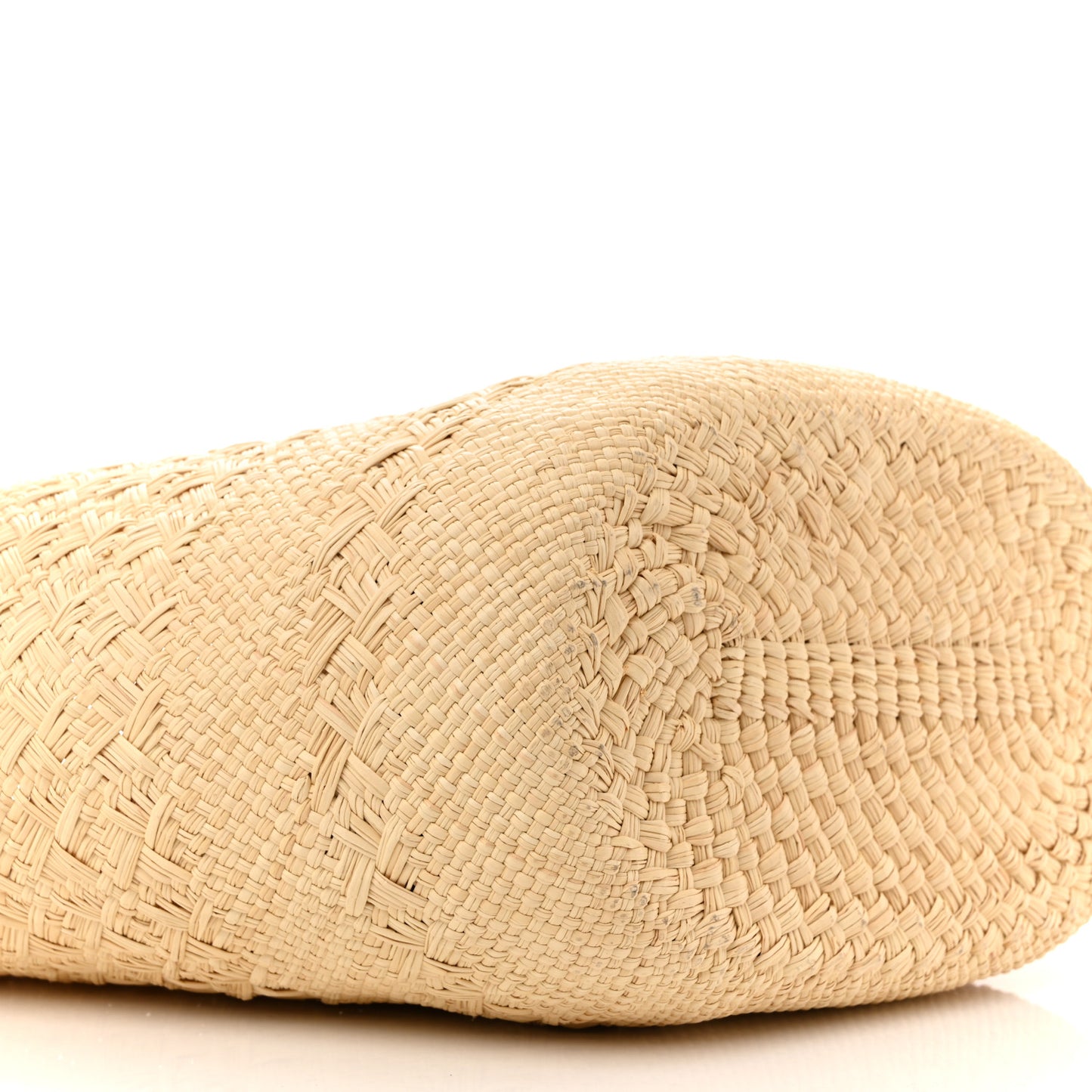Calfskin Raffia Paulas Ibiza Medium Anagram Basket Tote Bag Natural Tan
