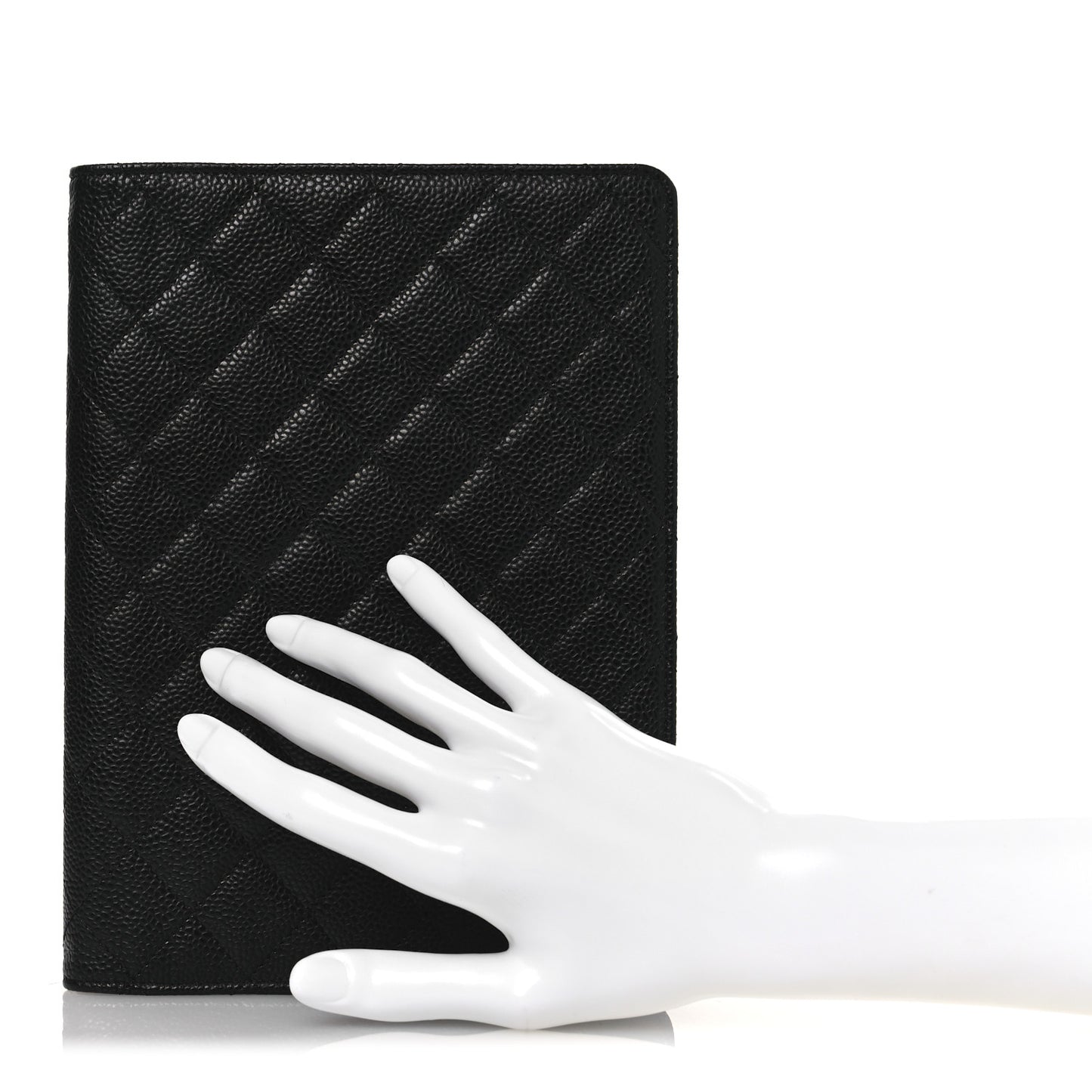 Caviar Quilted Large Agenda Cover Black