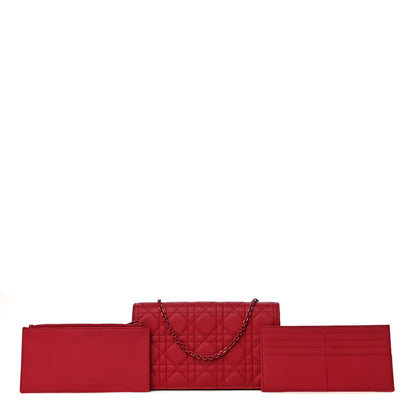Christian Dior Ultra Matte Calfskin Cannage Lady Dior Clutch Cerise 1 of 17