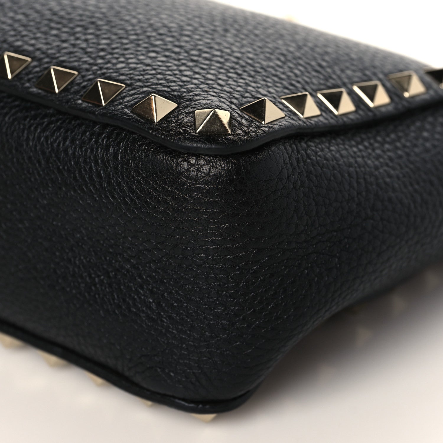 Valentino Garavani Pebbled Calfskin Mini Rockstud Flip-Lock Messenger Bag Black 8 of 8