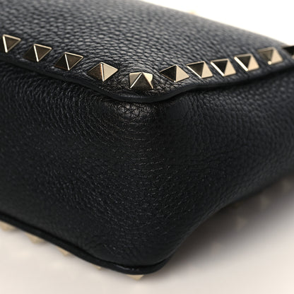 Valentino Garavani Pebbled Calfskin Mini Rockstud Flip-Lock Messenger Bag Black 8 of 8