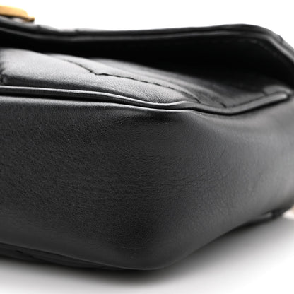 Gucci Calfskin Matelasse Super Mini GG Marmont Shoulder Bag Black 11 of 12