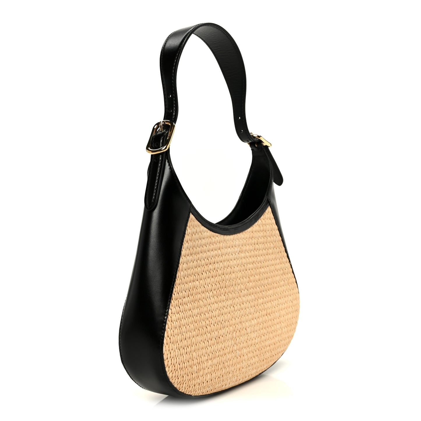 Paglia Spazzolato Shoulder Bag Naturale Black