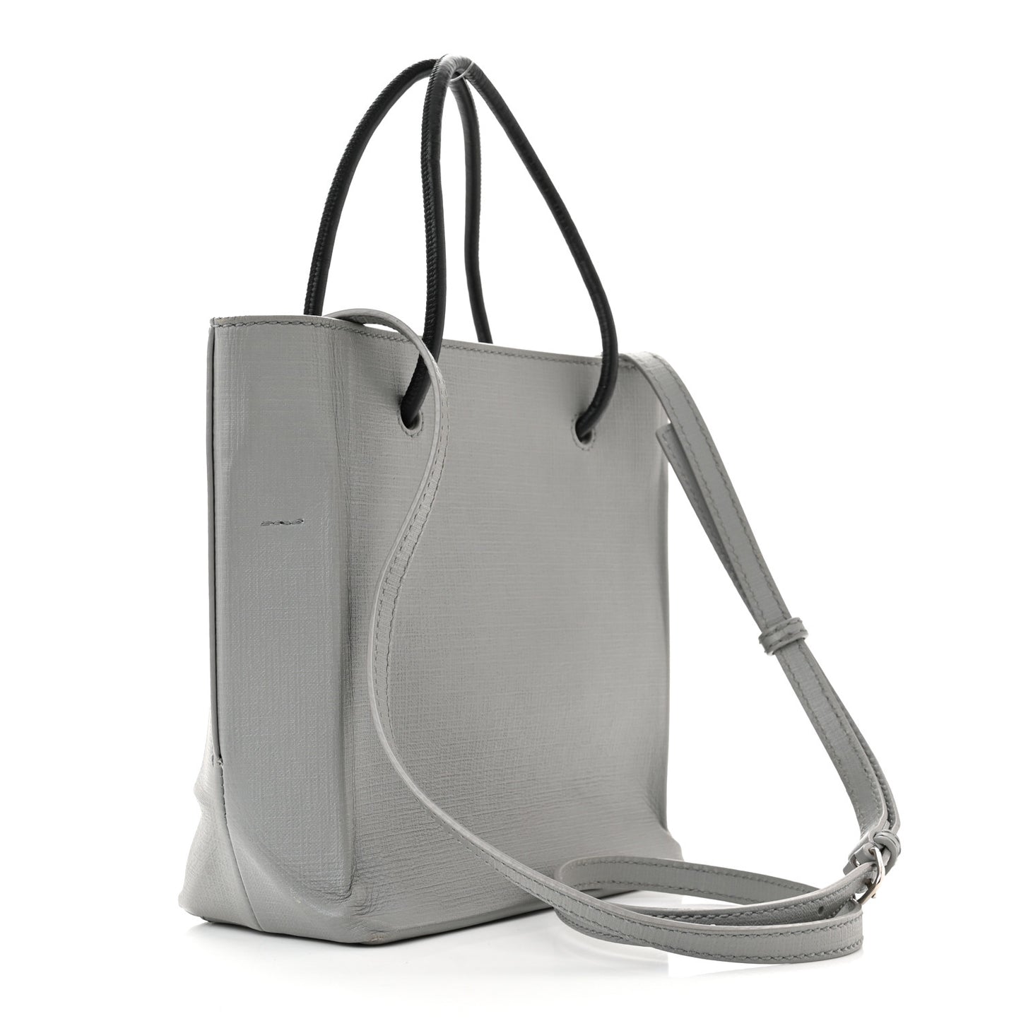 Calfskin Logo XXS Shopping Tote Gris Fossile