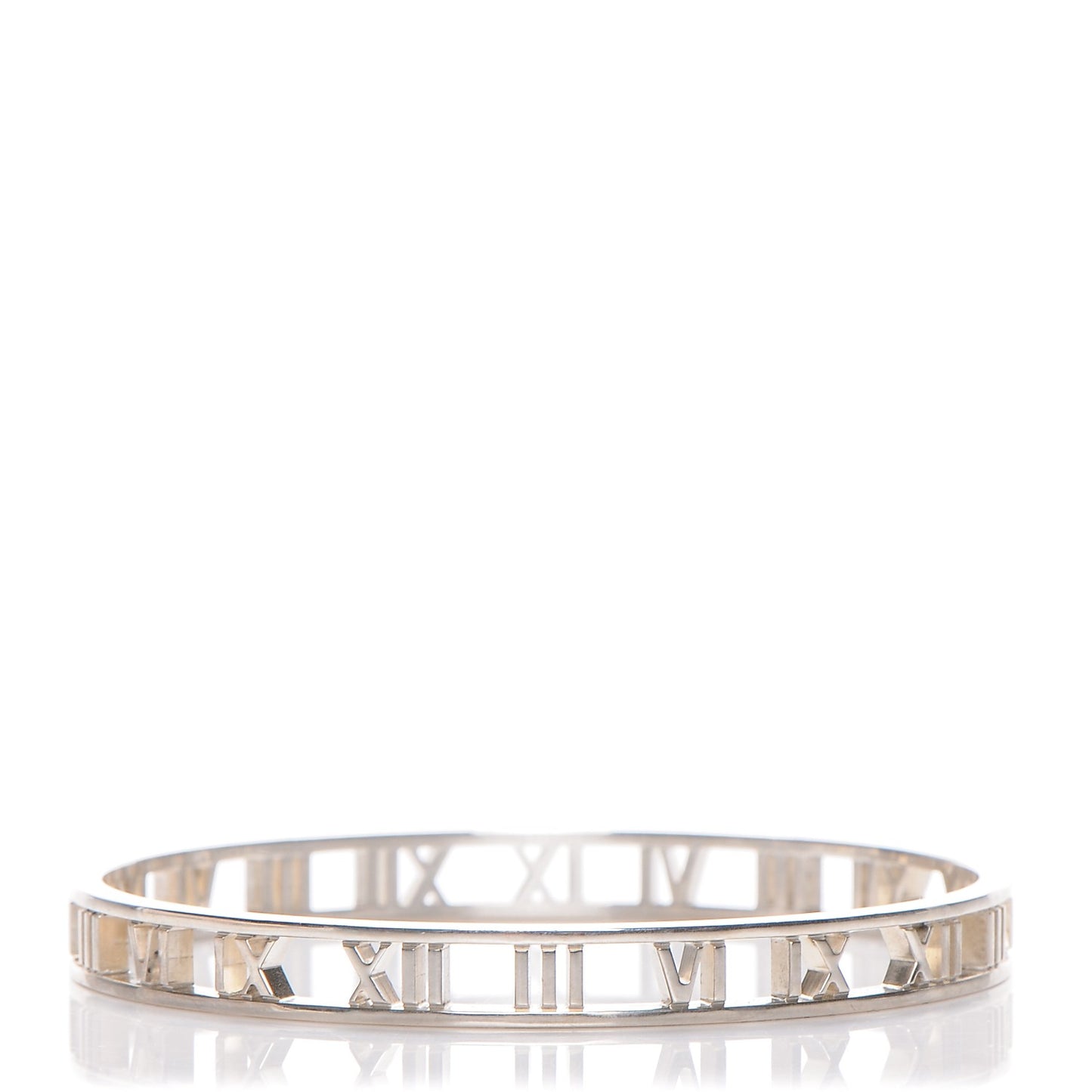 Sterling Silver Narrow Atlas Open Bangle Bracelet