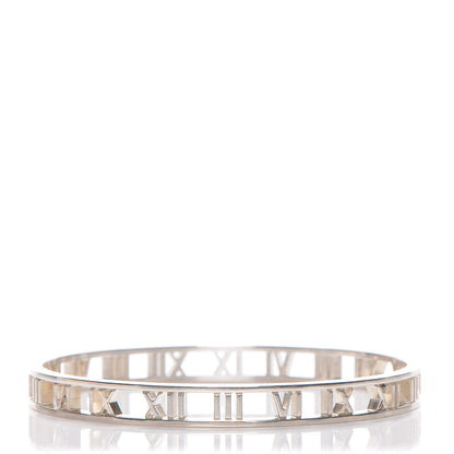 Tiffany Sterling Silver Narrow Atlas Open Bangle Bracelet 1 of 7