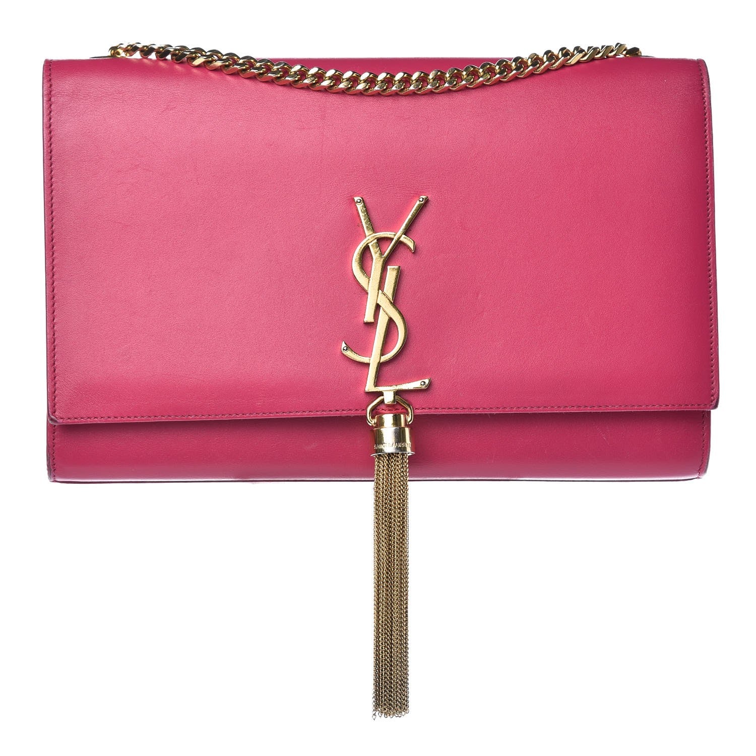 Saint Laurent Smooth Calfskin Medium Classic Monogram Kate Tassel Satchel Fuchsia 1 of 19