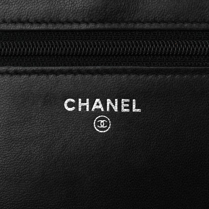 Chanel Lambskin Quilted Wallet On Chain WOC Black 6 of 11