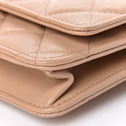 Chanel Caviar Quilted Wallet On Chain WOC Beige 11 of 14