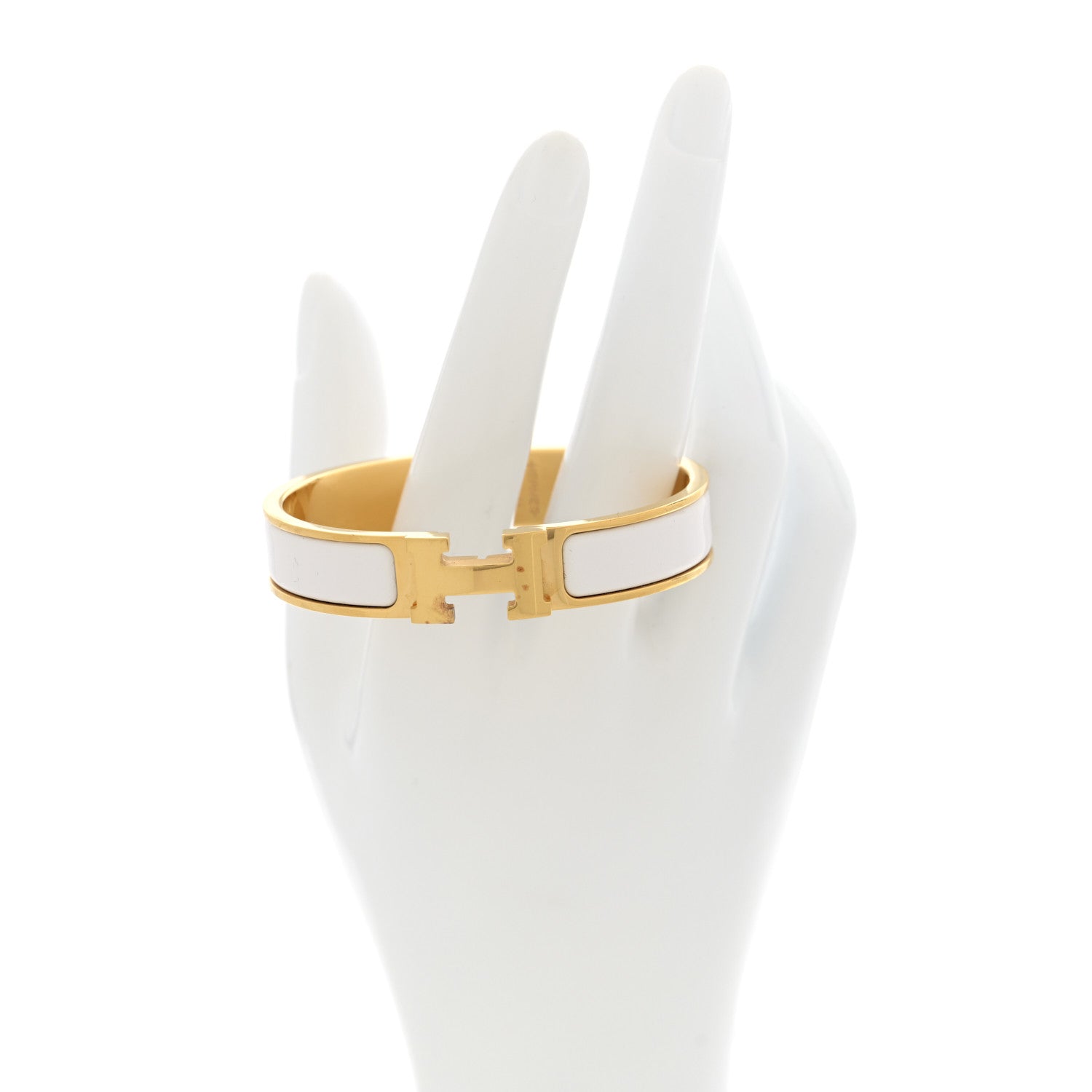 Hermes Enamel Narrow Clic Clac H Bracelet PM White 2 of 5