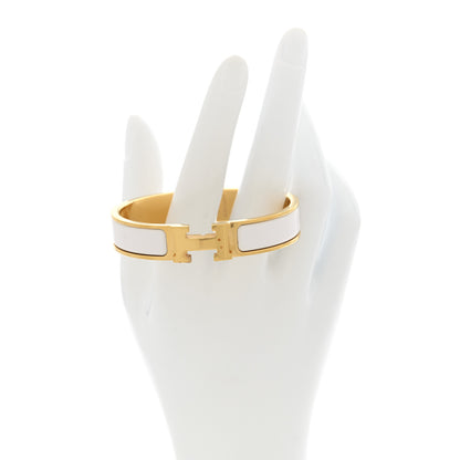 Hermes Enamel Narrow Clic Clac H Bracelet PM White 2 of 5