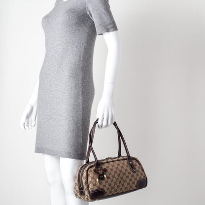 Gucci Monogram Small Princy Satchel Dark Brown 2 of 9