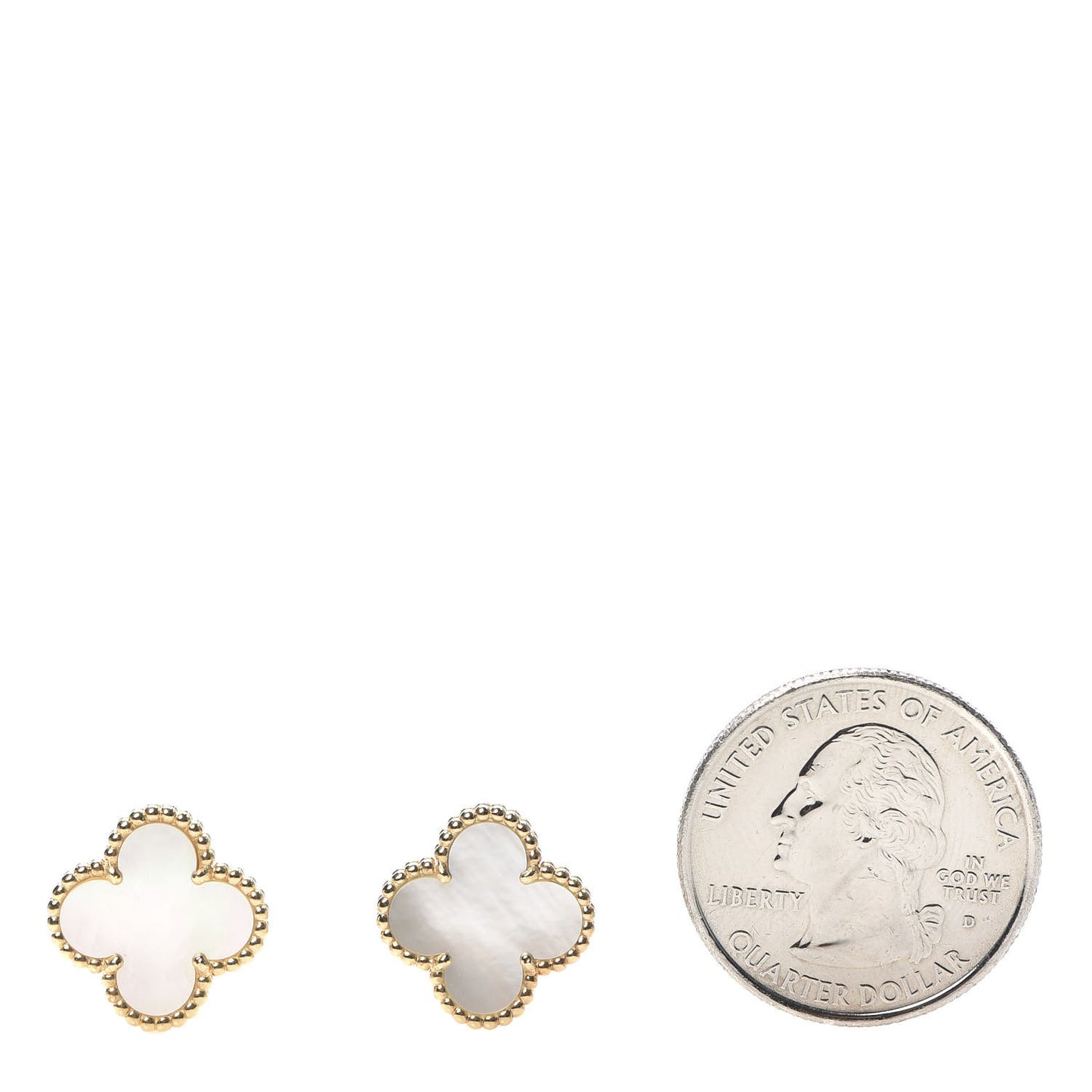 18K Yellow Gold Mother of Pearl Vintage Alhambra Earrings