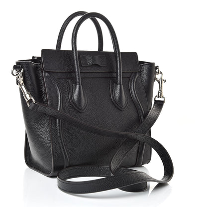 Celine Drummed Calfskin Nano Luggage Black 3 of 14