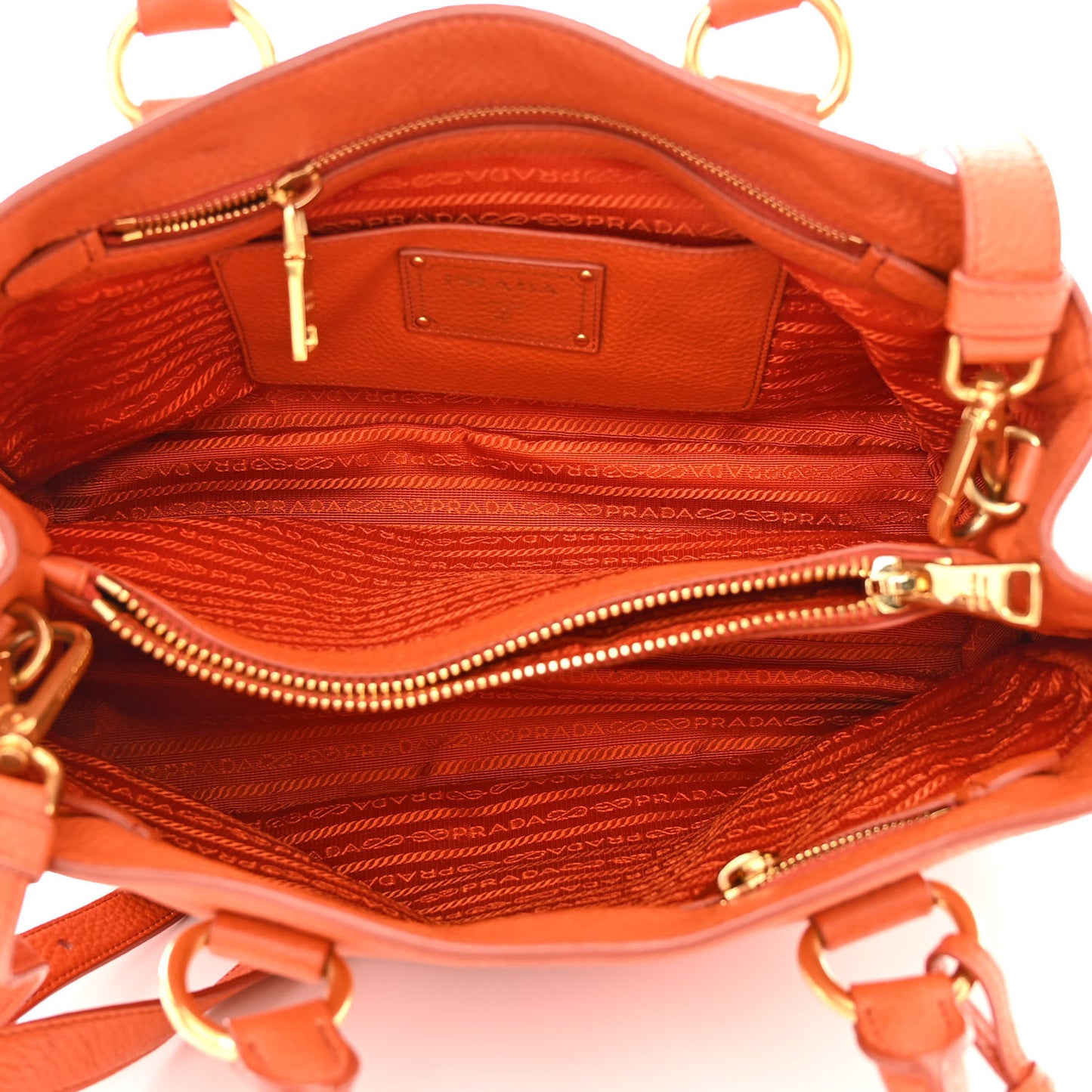 Vitello Daino Shopping Tote Papaya