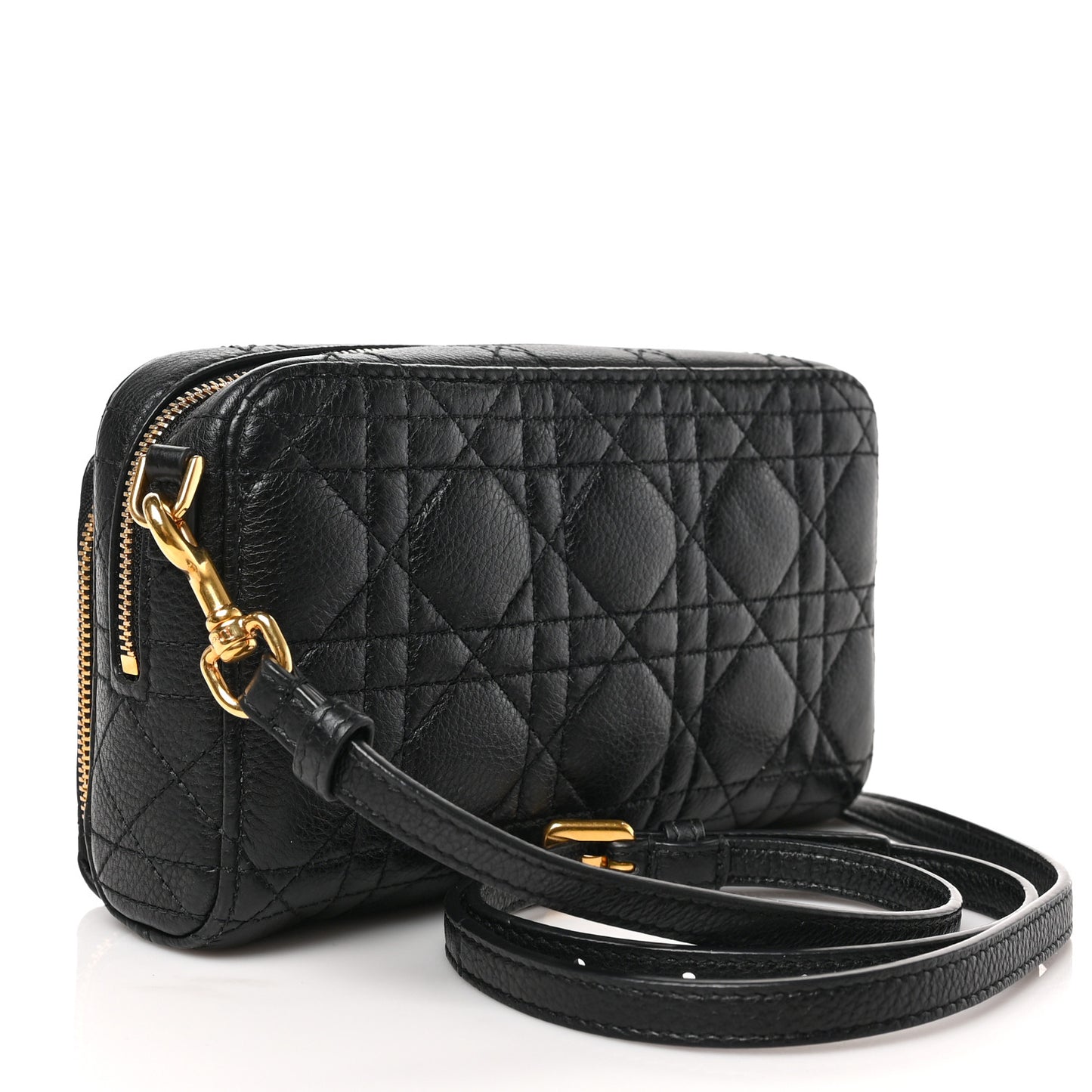 Supple Calfskin Caro Double Pouch Black